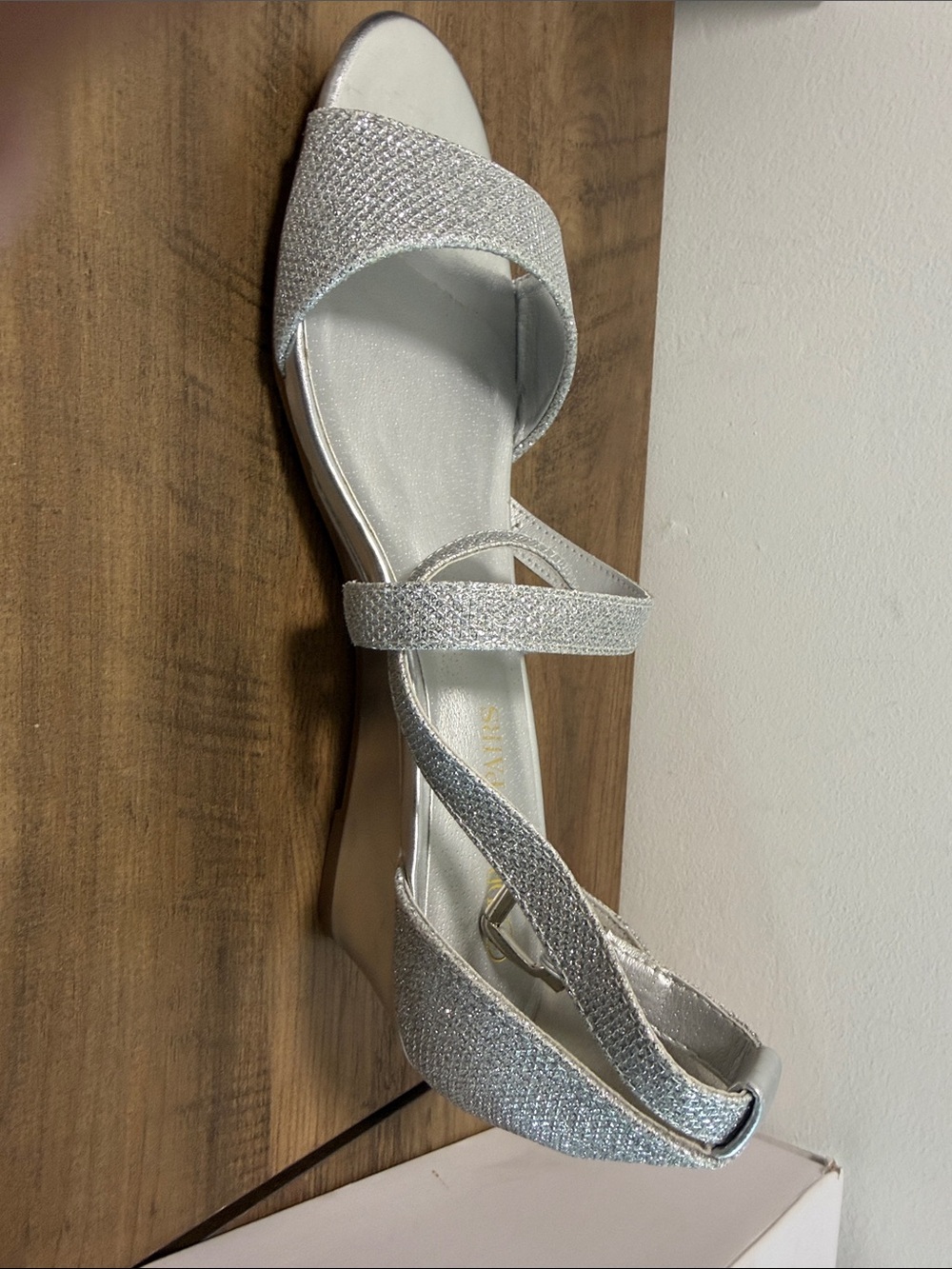 Dream Pairs Silver Glitter Strappy Heels - Picture 2 of 4